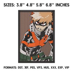 katsuki bakugo embroidery design file / my hero academia anime embroidery design/ bakugo machine embroidery pattern.
