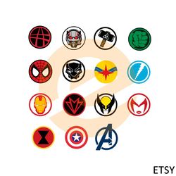 superhero logo bundle svg marvel movie files for cricut