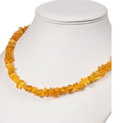 Baltic Amber Necklace Jewelry Honey Yellow Small beads necklace Gemstone beaded necklace adult for women Summer necklace