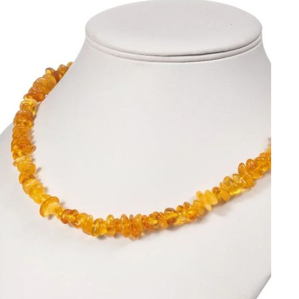 Baltic Amber necklace jewelry honey yellow small beads necklace gemstone beaded necklace adult for women real amber jewelry.jpg