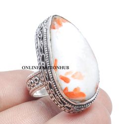 1 PCs Natural Pink Scolecite Gemstone Silver Plated Designer Ring, Stackable Ring, Brass Plated Rings, Attractive Rings