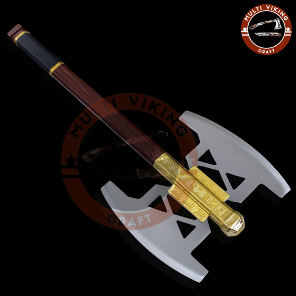 Battle Axe Of Gimli Golden Edition -  Lord Of The Rings Lotr Full Size Replica - Battle Axe Viking - Hand Forged Axe (2).jpg