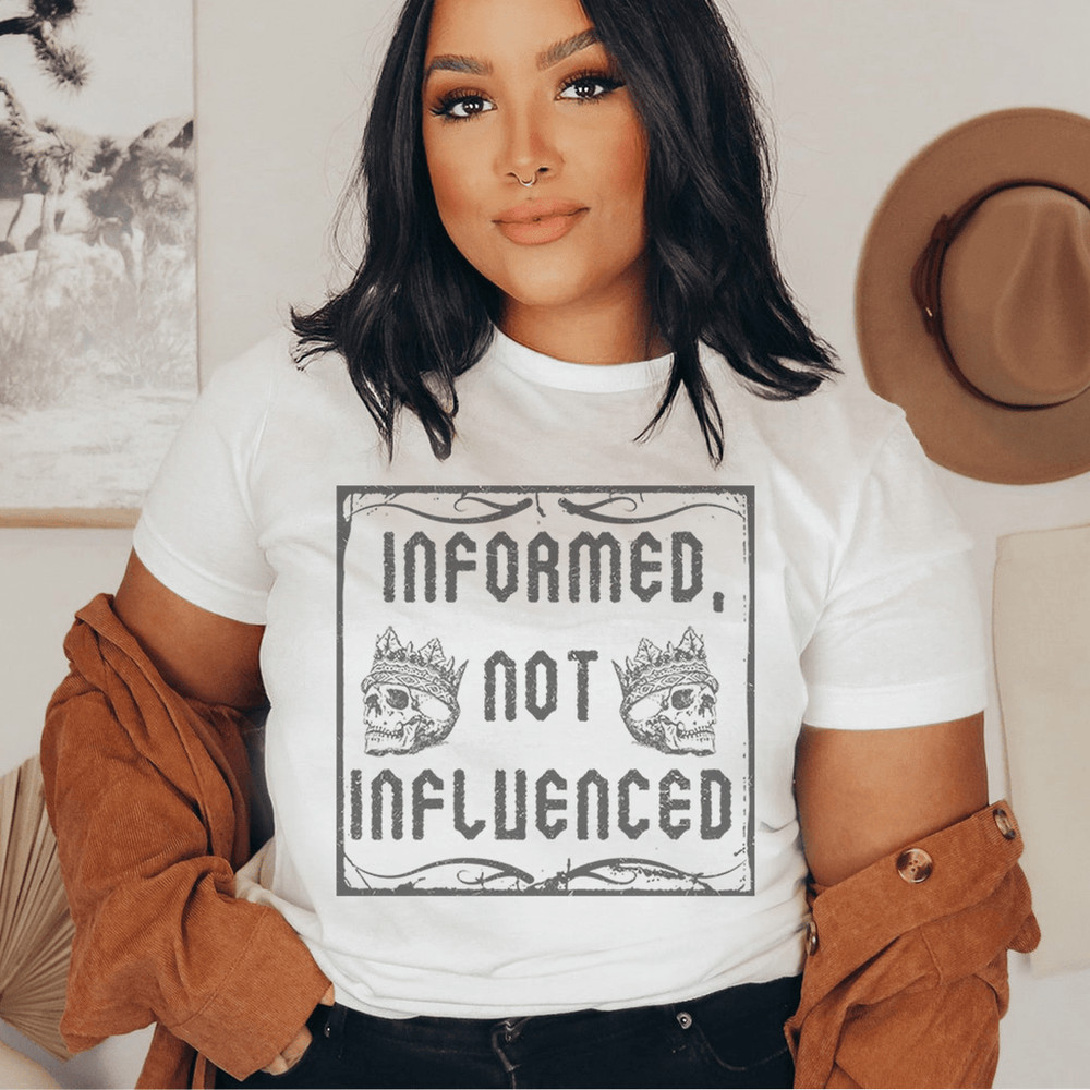 informed-not-influenced-tee-ash-s-peachy-sunday-t-shirt