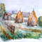 landscape, village, nature, houses, countryside, illustration, poster, poster, painting.png