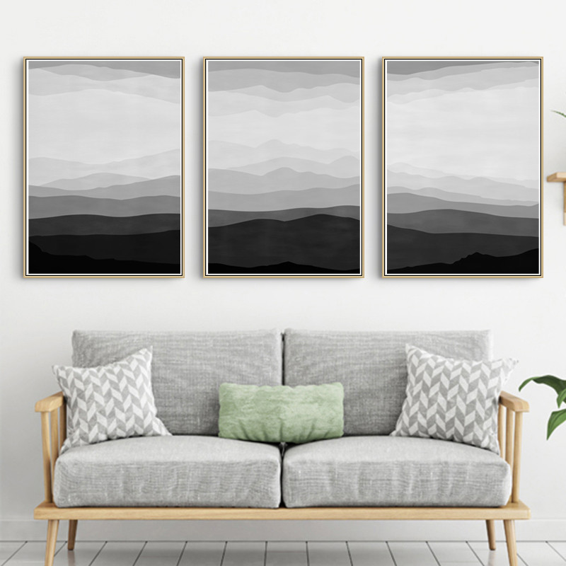 black and white triptych abstract mountain download