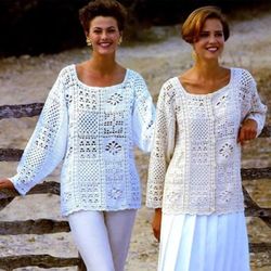 Digital | Crochet sweaters and jackets | Crochet pattern | Women's crochet jumper | Knitted women's clothing | PDF