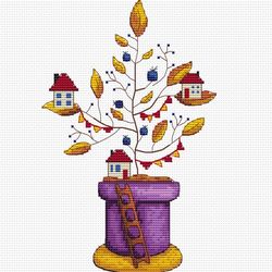 Magic Bush - cross stitch pattern Magic Tree PDF cross stitch patterns Fantasy Bush cross stitch chart