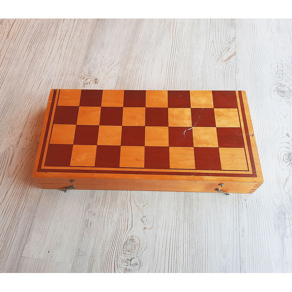 45 mm cell vintage russian wooden chess board 1975