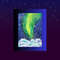 Aurorra Borealis Watercolor Painting ACEO  Dark Sky Frame .jpg