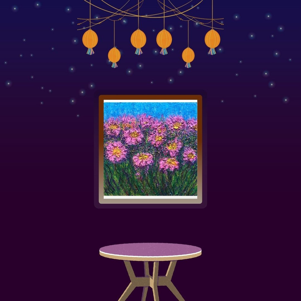 Flower Field Dark Violet Backgroundjpg