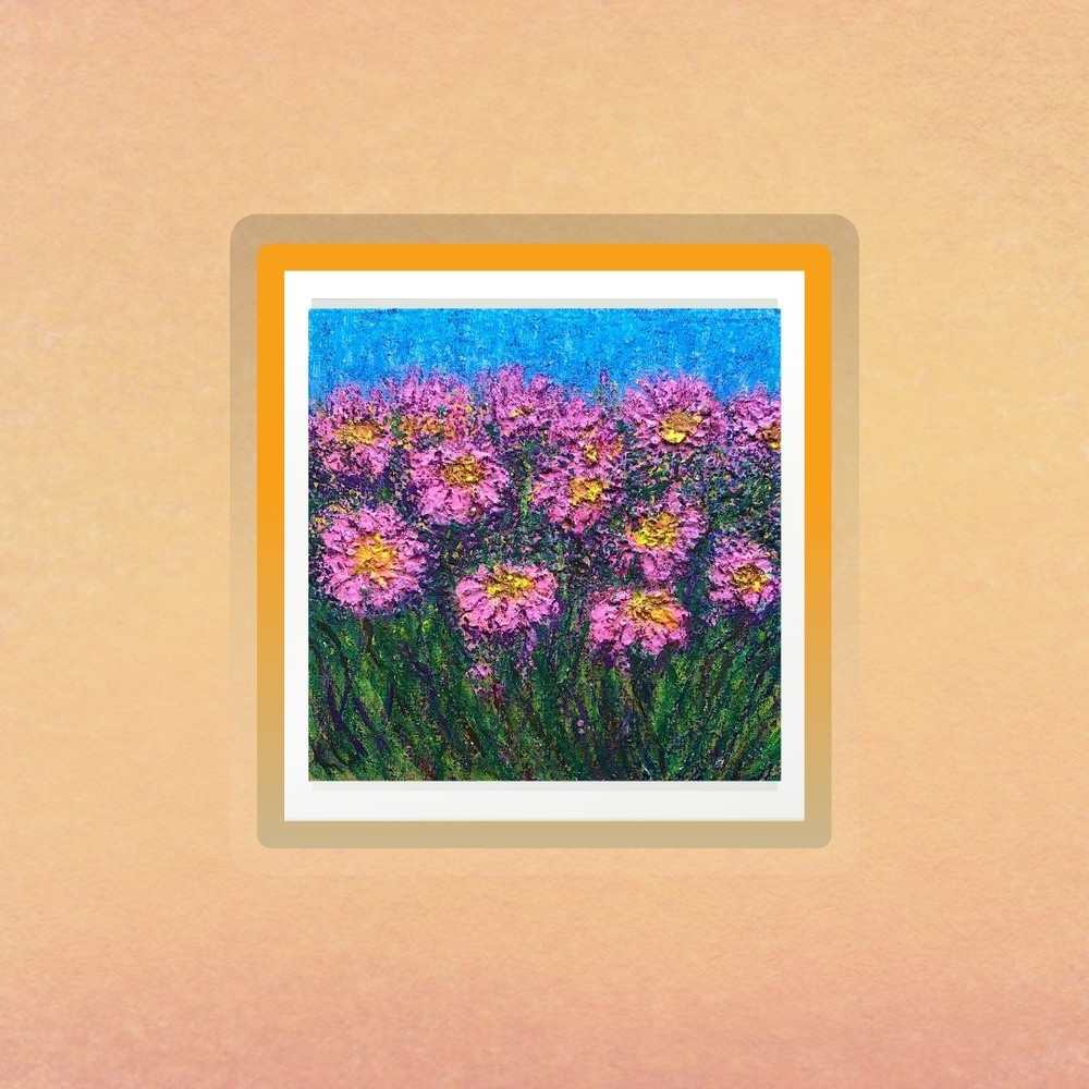 Flower Field Ochre Backgroundjpg