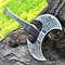 Double Headed Viking Axe | Hand Forged Axe | Father's Day Gift | Medieval Throwing Axe | Grooman Gift | Leather SHeath