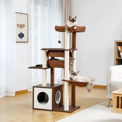 Cat tree with tunnel