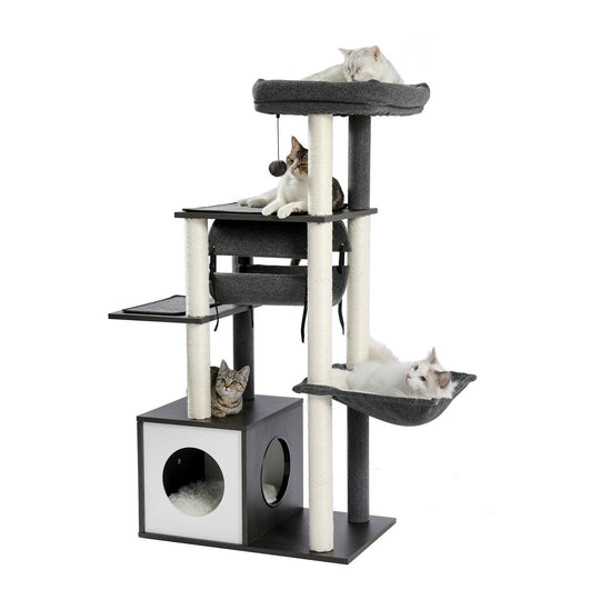 four-cats-in-the-tunnel-modern-black-cat-tree-furniture