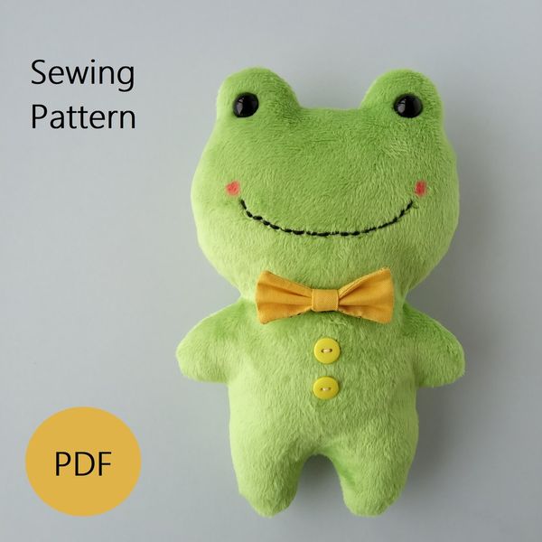 Cute Frog Plush Pattern Sewing PDF And DIY Tutorial (in 2 si Inspire