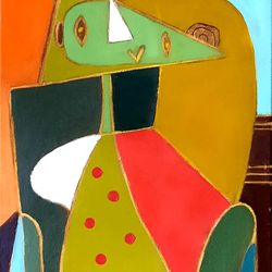 abstract oil painting cubism style bright abstraction artwork abstract art on canvas abstract artwork on wall