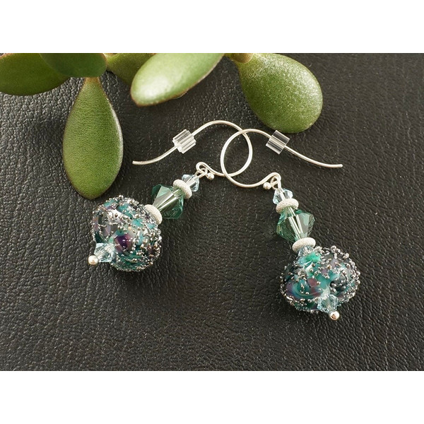 sterling-silver-wire-earrings-green-glass-earrings-unique-handmade-earrings