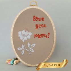 Flower for mom pattern pdf embroidery, Easy embroidery DIY