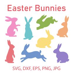 Easter Bunnies for your design in SVG, EPS, DXF, PNG and JPG formats, SVG files for Cricut, Laser cut file DXF for Silho