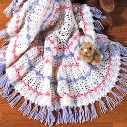 Shells in the Round Afghan Vintage Crochet Pattern 194
