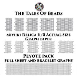 Peyote and Brick Stitch Graph Paper Miyuki Delica 11/0 / Actual Size Seed Bead Graph Paper Peyote