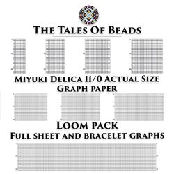 Loom Graph Paper Miyuki Delica 11/0 / Actual Size Seed Bead Graph Paper