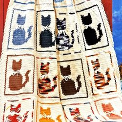 purrfectly pretty afghan vintage crochet pattern 197