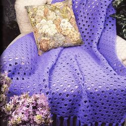 lavender lace afghan vintage crochet pattern 203