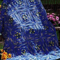 babbles & squares delight afghan vintage crochet pattern 225