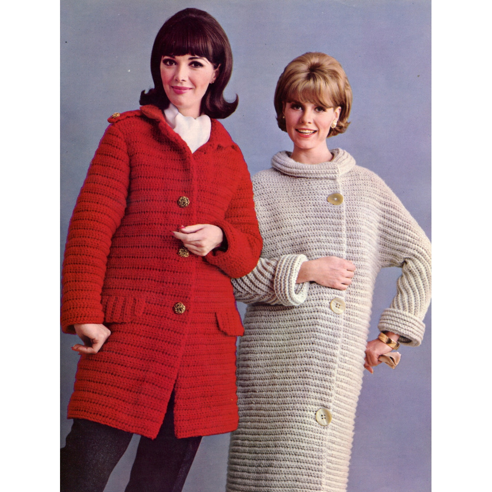 dolman coat vintage pattern crochet