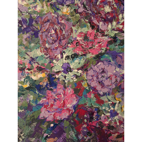 Lilac bouquet. Fragment of Original art hand painted by artist.