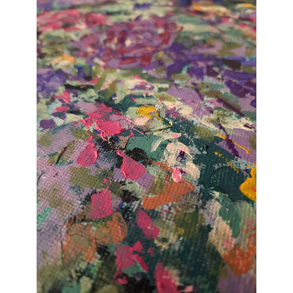 Abstract pink Flowers. Textural strokes that emphasize the volume and texture of the buds.