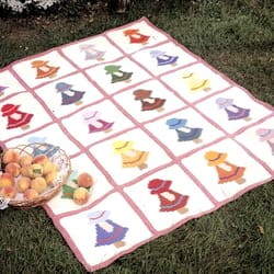 sunbonnet sue afghan vintage crochet pattern 232