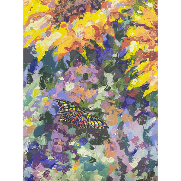 Butterfly on lilac is variegated color. Fragment of a close-up Flowers art.