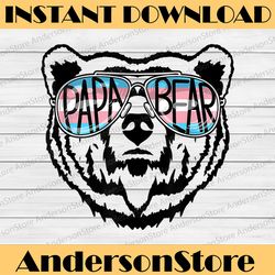trans papa bear proud dad ally transgender rainbow pride lgbt month png sublimation design