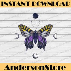 nonbinary butterfly enby pride flag lgbt subtle transgender lgbt month png sublimation design