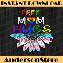 free mom hugs - lgbt lgbtq pride - rainbow sunflower lgbt month png sublimation design
