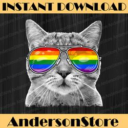 lgbtq purride ally gay pride rainbow flag cat kitten lover lgbt month png sublimation design