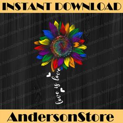 rainbow sunflower love is love lgbt gay lesbian pride  lgbt month png sublimation design