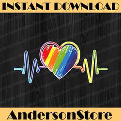heartbeat pride rainbow flag lgbt cool ally lgbt month png sublimation design