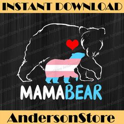 trans mama bear proud mom rainbow transgender mother's day lgbt month png sublimation design
