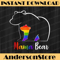 lgbt mama bear gay pride equal rights rainbow mom love hug lgbt month png sublimation design