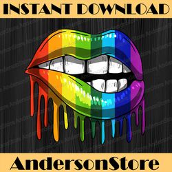 rainbow lip drip lesbian gay pride bisexual transgender lgbt month png sublimation design