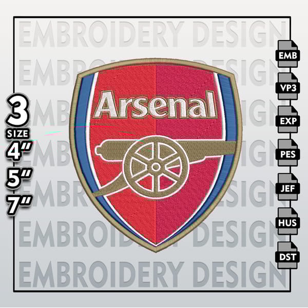 Arsenal FC Embroidery Designs, Arsenal FC logo Embroidery Fi - Inspire ...