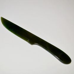 Dark Green Jade Knife