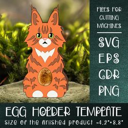 Maine Coon Cat | Easter Egg Holder Template