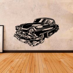 Retro Car Sticker, Sport Car, Race, Children Room, Boy Room, Garage, Wall Sticker Vinyl Decal Mural Art Decor