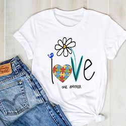 love one another autism shirt, autism silhouette shirt, autism tee, autism shirt