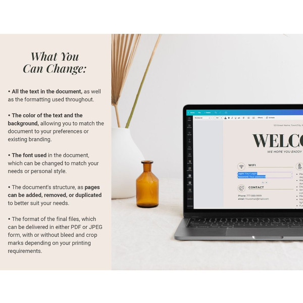 Minimalist Welcome Sign template for Airbnb VRBO Hosts, House Rules, Wi-Fi, Check-Out Info, Vacation Rental  (8).jpg