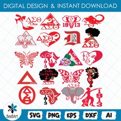 delta sigma theta sorority svg bundle, funny svg, cricut svg files, svg, png,eps, dxf